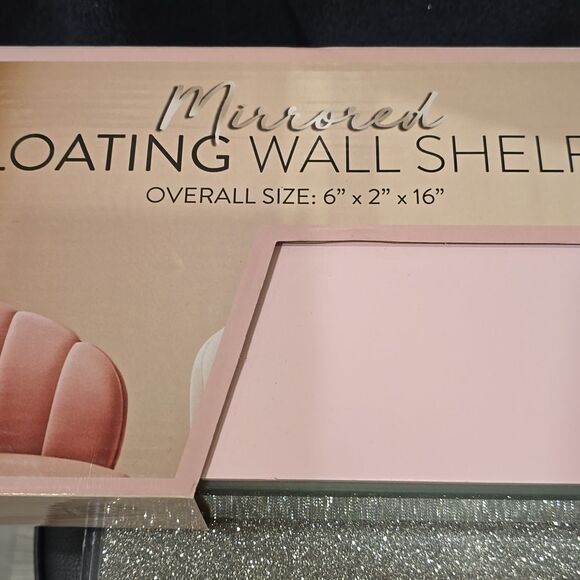 Premier Home Pink Top Mirrored Floating Wall Shelf - Picture 4 of 6